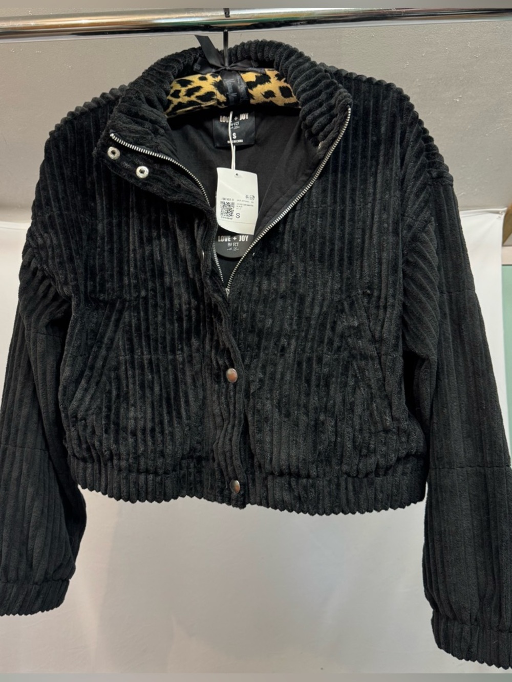 Love Joy Black Bomber Jacket Sz S